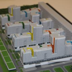 Мини-макет жилого комплекса "Акварели" 